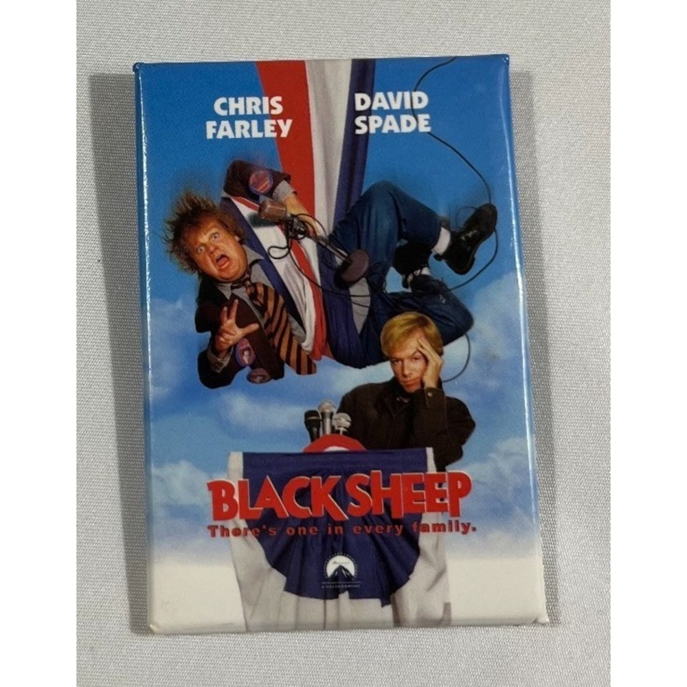 Vintage 1995 Black Sheep Movie Promo Pin Magnet Chris Farley David Spade